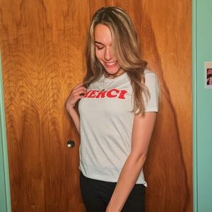 Merci white tee